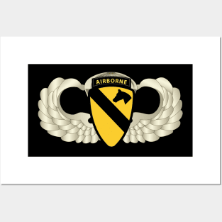 1st Cavalry Div Airborne w Basic Airborne Badge wo Txt Posters and Art